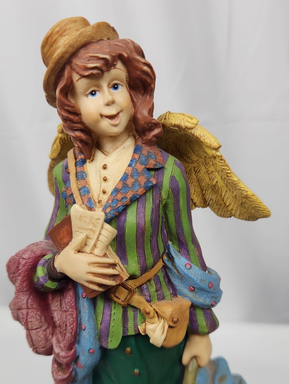Vintage Traveling Angel Figurine by House of Lloyd, Hand-painted 8.5" Tall